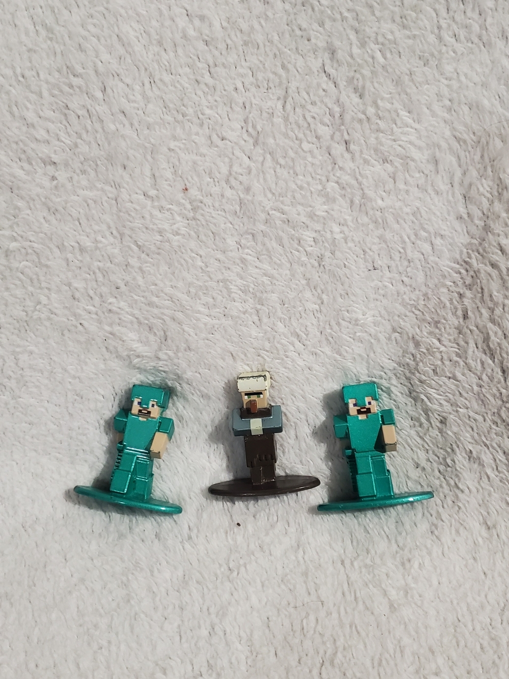 Minecraft-Inspired Teal Action Figure Set - 3-Pack